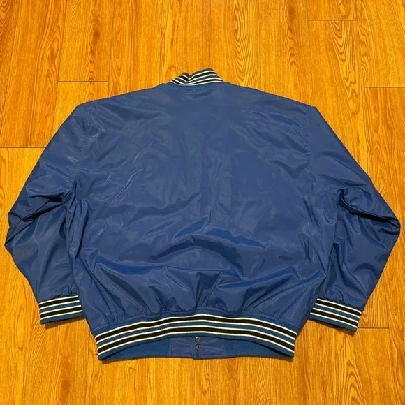 Duke University Men's Jacket Varsity Blue Snap Embroidered Collegiate Size 2XL